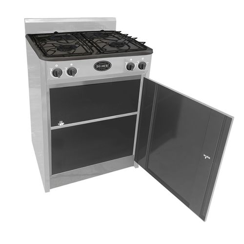 Estufa Delher 20 Pulgadas con Gabinete PG-4Q-RE-GR Gris
