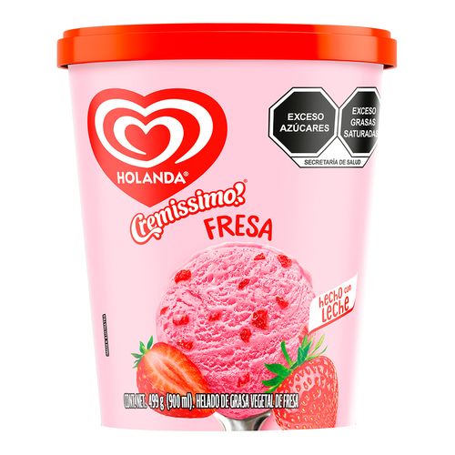 Helado Holanda Cremissimo Fresa 900ml