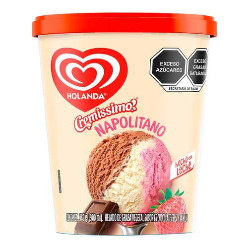 Helado Holanda Cremissimo Napolitano 900ml