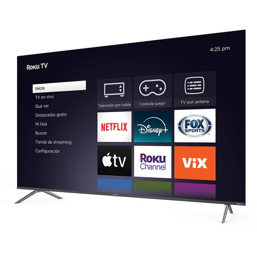 Pantalla Daewoo 75 Pulgadas Smart TV Roku UHD Frameless DAW75URF Negra