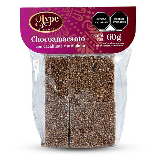 Amaranto sabor Chocolate con Cacahuate y Arándano Olype Gourmet 60g