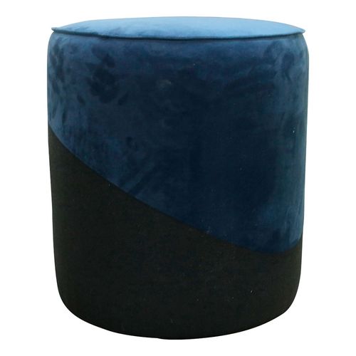 Taburete Puffland Circular Azul con Gris Oxford San Sebastián