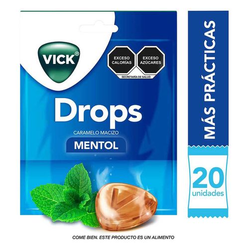 Vick Drops Refresca tu Garganta Mentol 20 Unidades