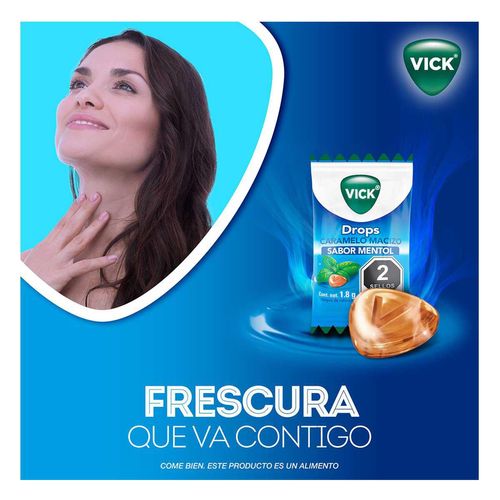 Vick Drops Refresca tu Garganta Mentol 20 Unidades