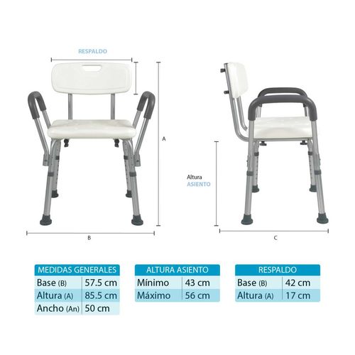 Silla de Baño para Discapacitados Nanofort Banco Portátil Ajustable