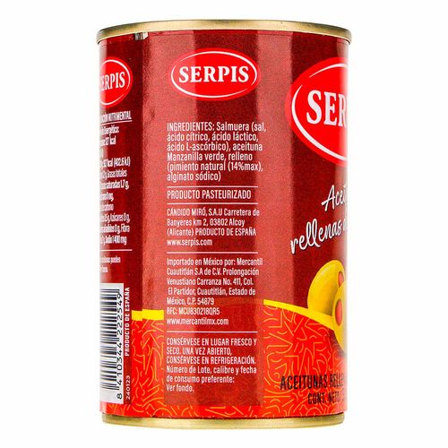 Aceituna Serpis Rellena Pimiento 300g