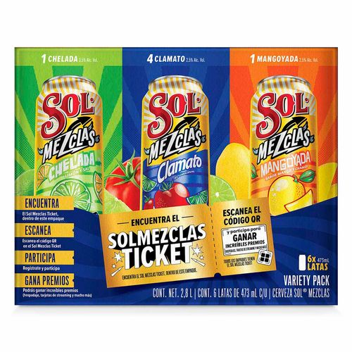 Cerveza Sol Mezclas Surtido 6 Latas de 473ml
