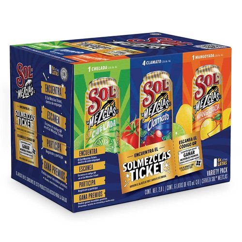 Cerveza Sol Mezclas Surtido 6 Latas de 473ml