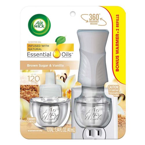 Aromatizante Air Wick Brown Sugar & Vanilla Difusor + 2 Pack de 20ml c/u