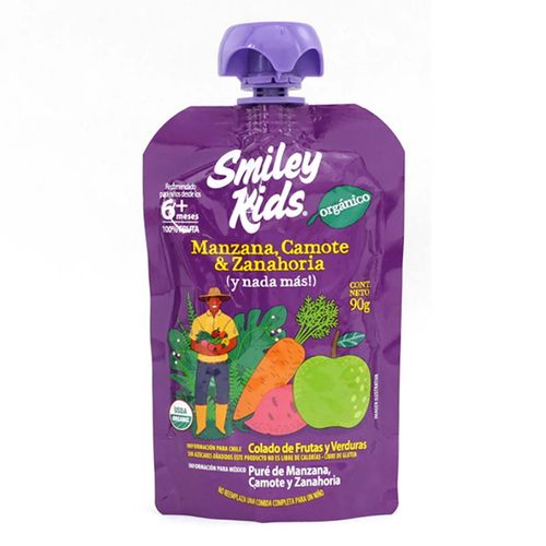 Puré Smiley Kids Manzana Camote Zanahoria 90g