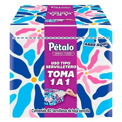 Servilletas Pétalo Práctica Hoja Sencilla 80 Unidades