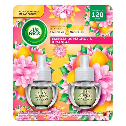 Aromatizante Continuo Air Wick Magnolia & Mango Repuesos 2 pack de 20ml c/u