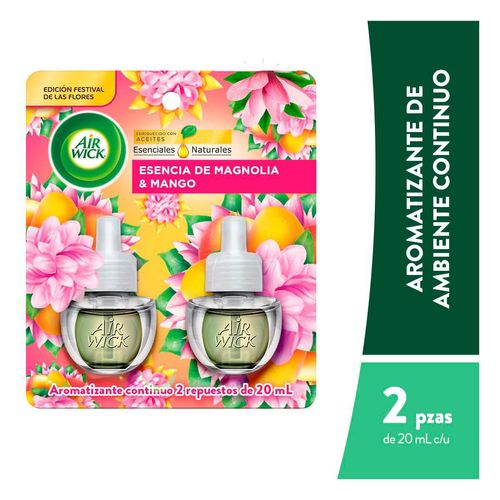 Aromatizante Continuo Air Wick Magnolia & Mango Repuesos 2 pack de 20ml c/u
