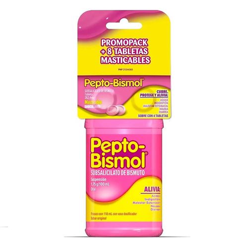Pack Jarabe Pepto Bismol  236ml + Tabletas