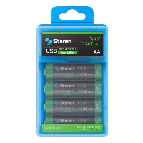 Batería Steren BAT-LI-AA4 USB Recargable