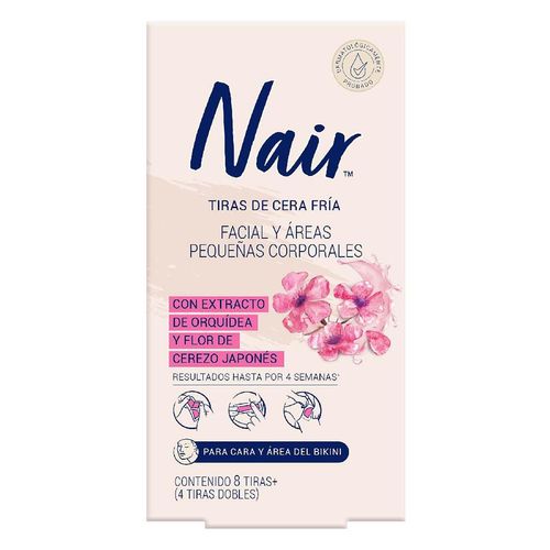 Tiras de Cera Fría Nair Facial y Areas Corporales Pequeñas