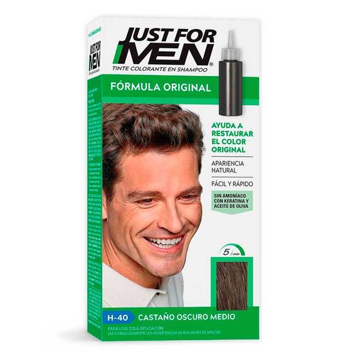 Tinte para Caballero Just For Men Fórmula Original Castaño Oscuro Medio 66ml