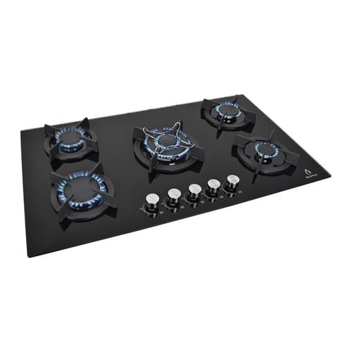 Parrilla Supra Empotrable Gas de 5 Quemadores Negro ONIX-90