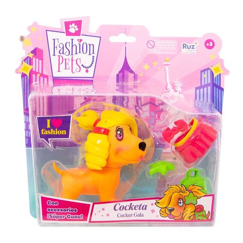 Figura Fashion Pets Perro 4 Pulagadas con Accesorios