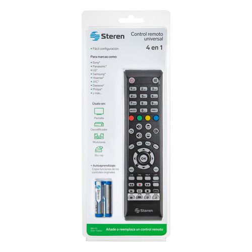 Control Remoto Steren Universal RM-115 Negro