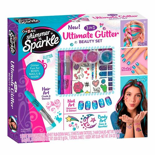 Set Shimmer And Sparkle Glitter 3 en 1