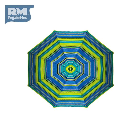 Sombrilla de Playa 60 Pulgadas Estampado Rayas con Filtro Solar