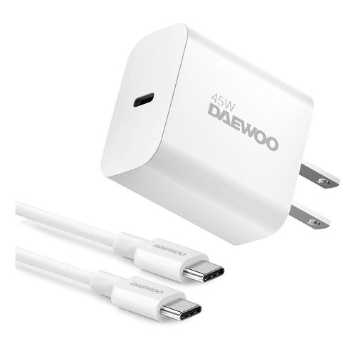 Combo Daewoo Cargador de Pared Salida USB-C 45W  más Cable C A C