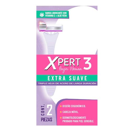 Rastrillo Xpert 3 Woman Extra Suave 3 Hojas 2 Piezas