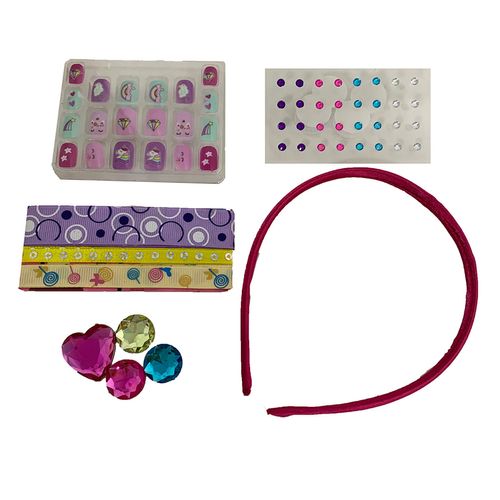 Set Makeup Uñas Diadema