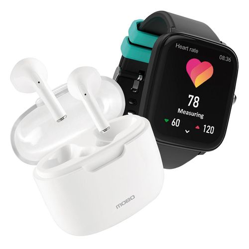 Bundle Mobo Smartwatch+ Audifonos Blanco