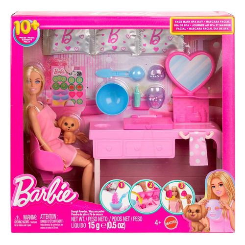 Barbie Fashion & Beauty Set Juego Día Spa y Mascarillas