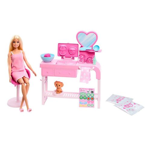 Barbie Fashion & Beauty Set Juego Día Spa y Mascarillas