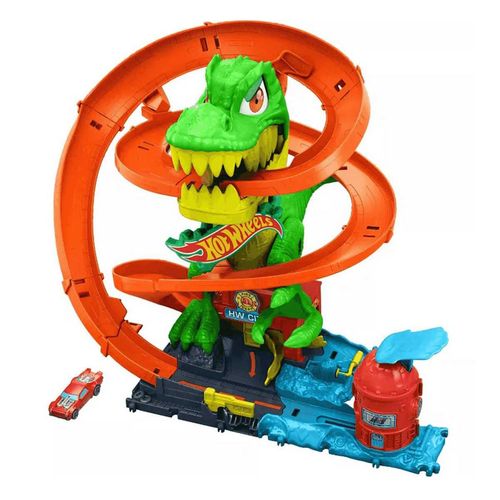 Hot Wheels City Pista T-Rex vs Estación de Bomberos