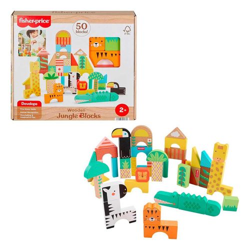 Fisher-Price Juguete Bloques de la Jungla de Madera