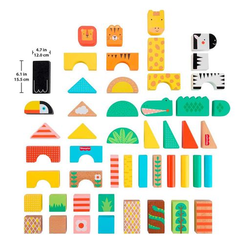 Fisher-Price Juguete Bloques de la Jungla de Madera