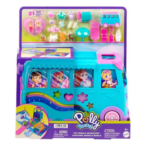 Set De Juego Polly Pocket Aventura Sobre Ruedas con Mascota