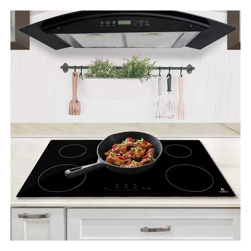 Combo Supra Portofino Parrilla de Inducción Magnetica con 5 Quemadores y Campana de Pared