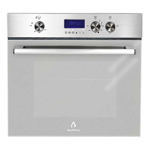 Horno a Gas Empotrable Supra Silver Vortex en Acero Inoxidable y Puerta de Cristal Templado