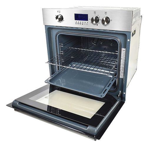 Horno a Gas Empotrable Supra Silver Vortex en Acero Inoxidable y Puerta de Cristal Templado