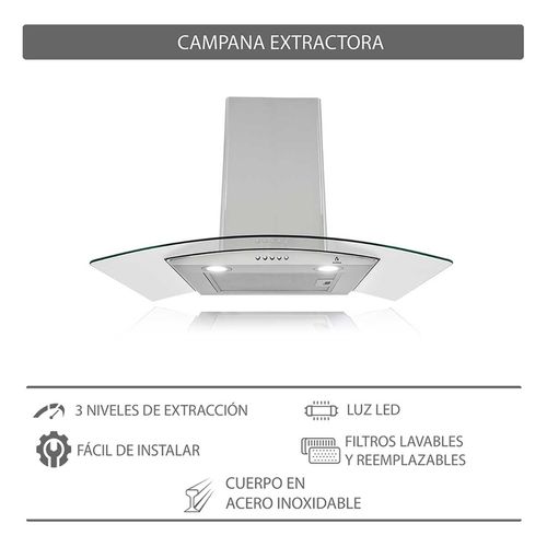 Tricombo Supra Zenit Parrilla 5 Quemadores, Campana de Pared 76 cm y Horno Empotrable