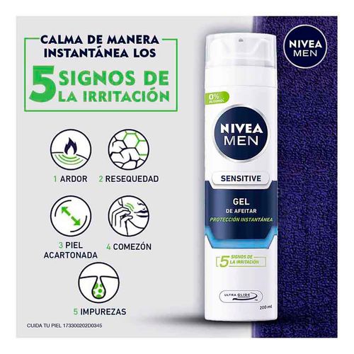 Gel para Afeitar NIVEA MEN Sensitive para Piel Sensible 200ml