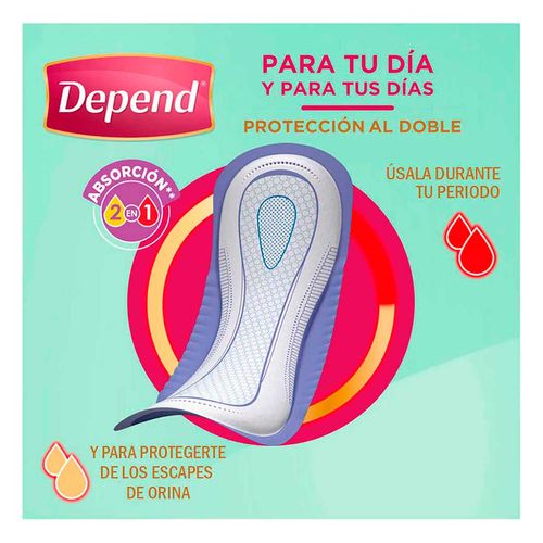 Toallas Femeninas para Incontinencia Depend Súper 8 Toallas