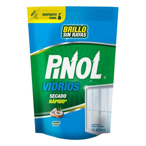 Limpiador Vidrios Pinol Poder Vidrios y Superficies repuesto 450ml
