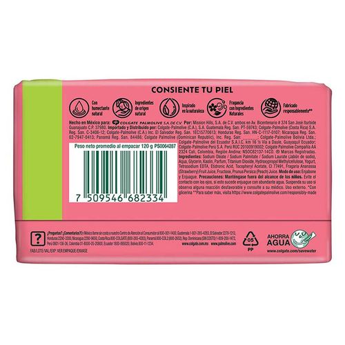 Jabón de Tocador Palmolive Naturals Yoghurt y Frutas Sensación Humectante 4x120g