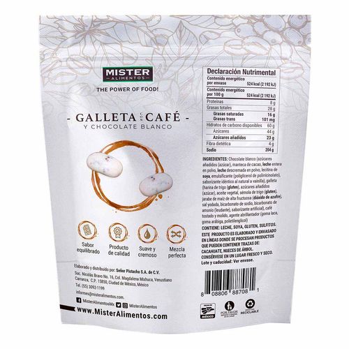 Galleta con Chocolate Blanco y Café Mister Gourmet 100g
