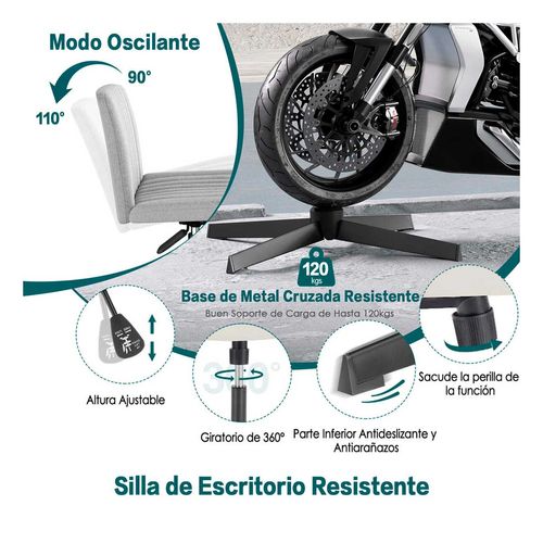 Sillas de Oficina FurnitureR Minimalista Gris Claro Alintoner