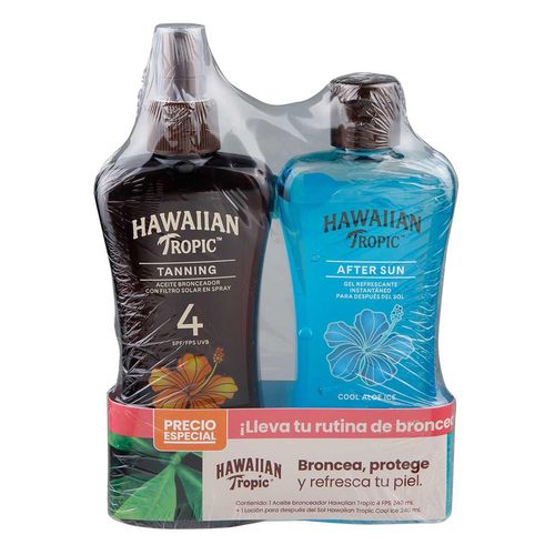 Pack Hawaiian Tropic Aceite Bronceador +Gel refrescante Aloe Ice
