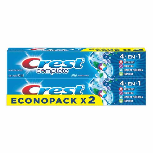 Pasta Dental Complete 4En1 Con Flúor 90ml 2 Unidades