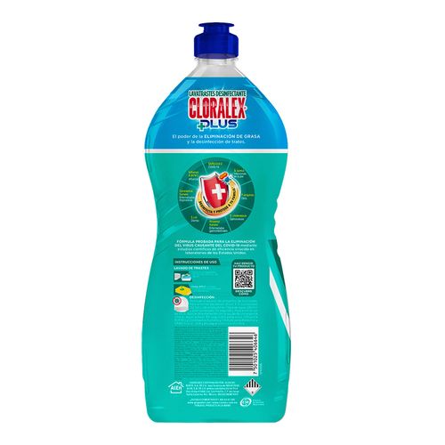 Lavatrastes Líquido Desinfectante Cloralex Plus Sin Cloro Aroma Fresco 750ml
