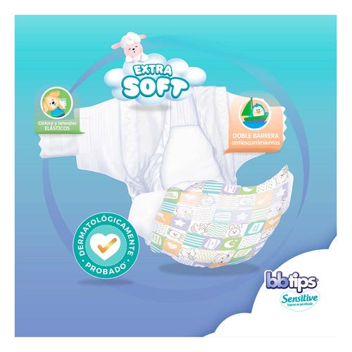 Pañales Bbtips Sensitive Talla Recién Nacido 20 pañales